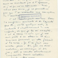 Lettre de Marcel Arland à Jean Paulhan, 1957