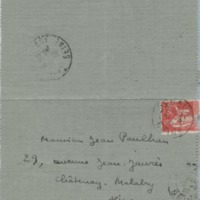 Lettre de Marcel Arland à Jean Paulhan, 1933