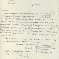 Lettre de Marcel Arland à Jean Paulhan, 1931