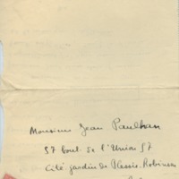 Lettre de Marcel Arland à Jean Paulhan, 1930-07-05