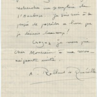 Lettre d'André Rolland de Renéville à Jean Paulhan, 1931-05-14