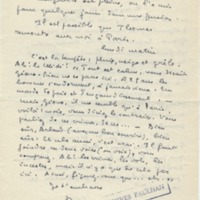 Lettre de Marcel Arland à Jean Paulhan, 1953