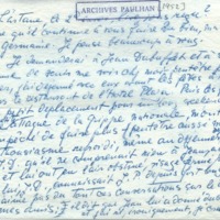 Lettre de Barbara Church à Jean Paulhan (1952)
