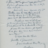 Lettre de Barbara Church à Jean Paulhan (9 octobre 1958)