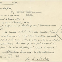 Lettre de Léon Bopp à Jean Paulhan, 1952