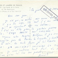 Lettre d'Armand Robin à Jean Paulhan (26 septembre 1957)