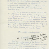 Lettre de Claude Elsen à Jean Paulhan, 1958-03-06