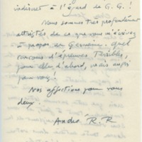 Lettre d'André Rolland de Renéville à Jean Paulhan, 1954-09-04