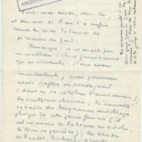 Lettre de Marcel Arland à Jean Paulhan, 1957
