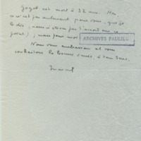 Lettre de Marcel Arland à Jean Paulhan, 1932