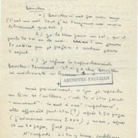 Lettre de Marcel Arland à Jean Paulhan, 1955