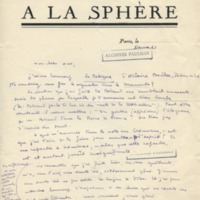 Lettre de Marcel Arland à Jean Paulhan, 1926