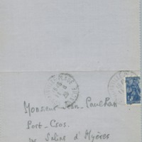 Lettre de Julien Benda à Jean Paulhan, 1929-08-11