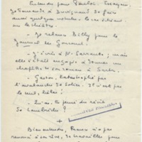 Lettre de Marcel Arland à Jean Paulhan, 1953
