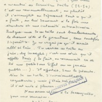 Lettre de Marcel Arland à Jean Paulhan, 1954