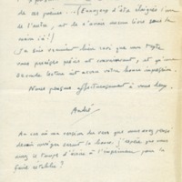Lettre d'André Rolland de Renéville à Jean Paulhan, 1950-08-08