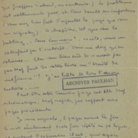 Lettre de Marcel Arland à Jean Paulhan, 1928