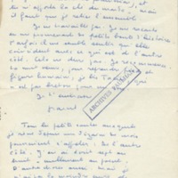 Lettre de Marcel Arland à Jean Paulhan, 1958