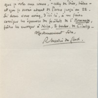 Lettre de Roger Martin du Gard à Jean Paulhan, 1951-06-13