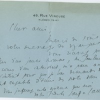 Lettre de Jacques de Lacretelle à Jean Paulhan (1936)