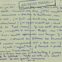 Lettre de Marcel Arland à Jean Paulhan, 1927