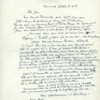 Lettre de Barbara Church à Jean Paulhan (6 octobre 1957)