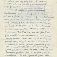 Lettre de Marcel Arland à Jean Paulhan, 1954
