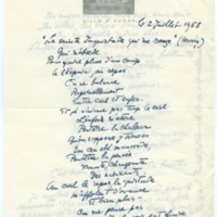 Lettre de Barbara Church à Jean Paulhan (2 juillet 1958)