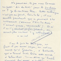 Lettre de Marcel Arland à Jean Paulhan, 1958