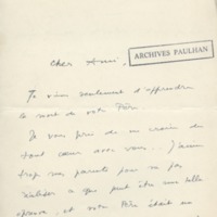 Lettre d'Adrienne Monnier à Jean Paulhan, 1931-03-18