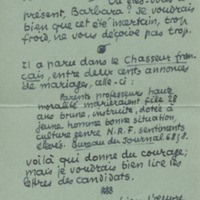Lettre de Jean Paulhan à Barbara Church (19 août 1956)