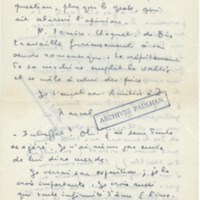 Lettre de Marcel Arland à Jean Paulhan, 1955