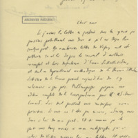 Lettre d&#039;Albert Thibaudet à Jean Paulhan, 1930