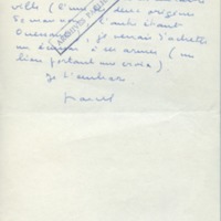 Lettre de Marcel Arland à Jean Paulhan, 1958