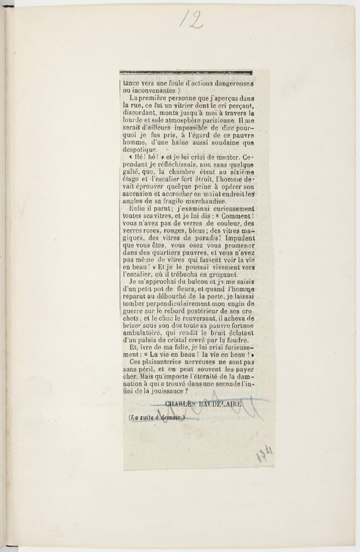 Petits poèmes en prose [épreuve corrigée], septembre 1862