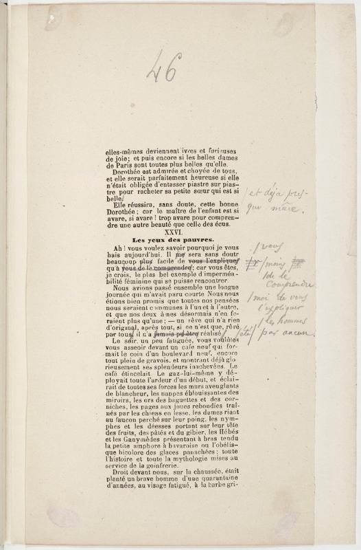 Petits poèmes en prose [épreuve corrigée], début octobre 1862
