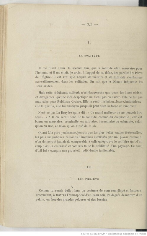 Poèmes en prose, 1er novembre 1861