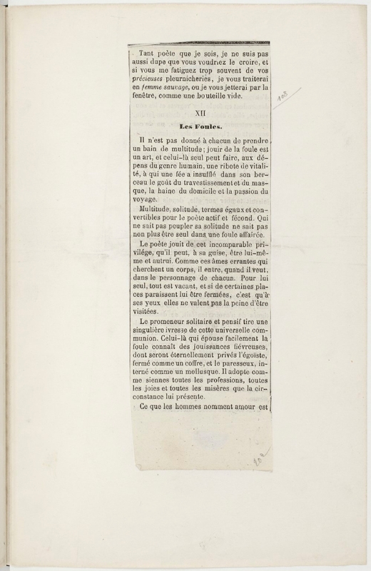Petits poèmes en prose [épreuve corrigée], septembre 1862