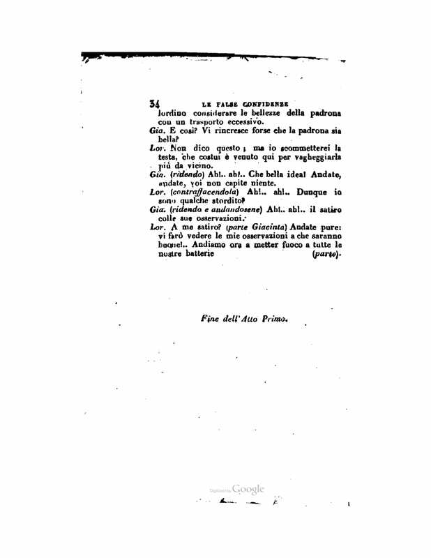 1833 : Le false confidenze