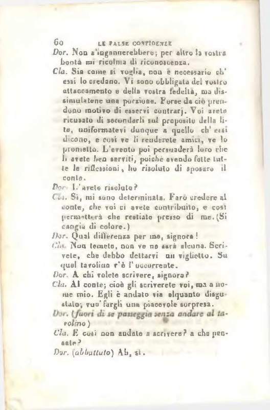 1829 : Le false confidenze [Salvatore Fabbrichesi, 1816]