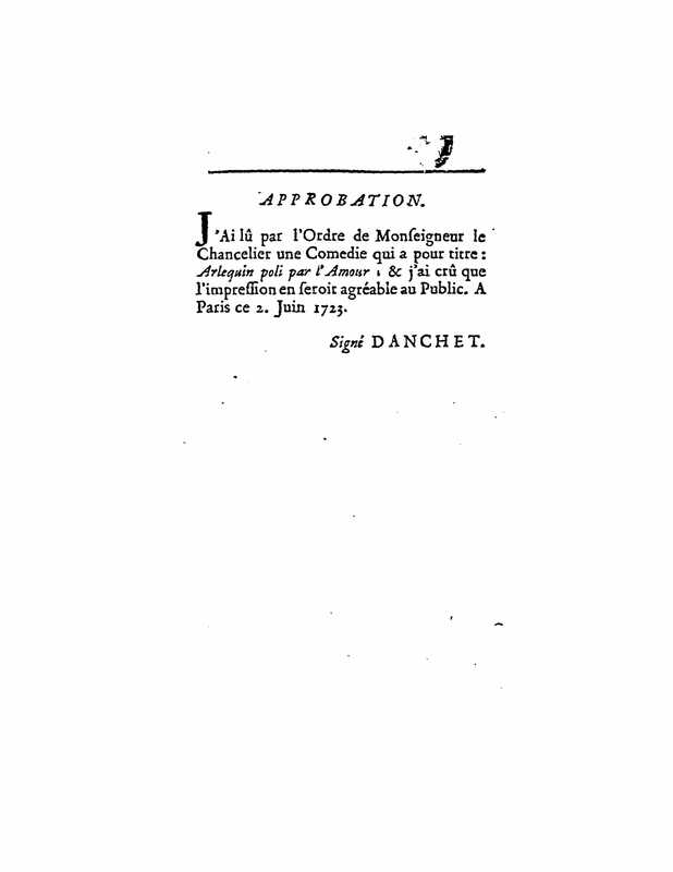 1723 : Arlequin poli par l’amour