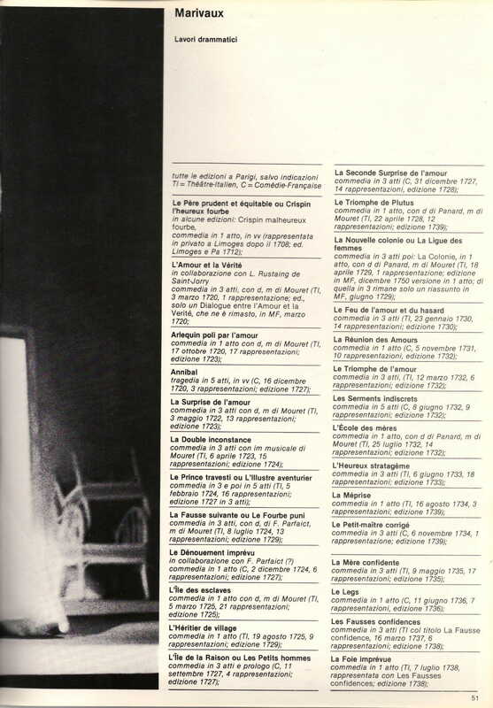 1985 : Il trionfo dell’amore, Programme