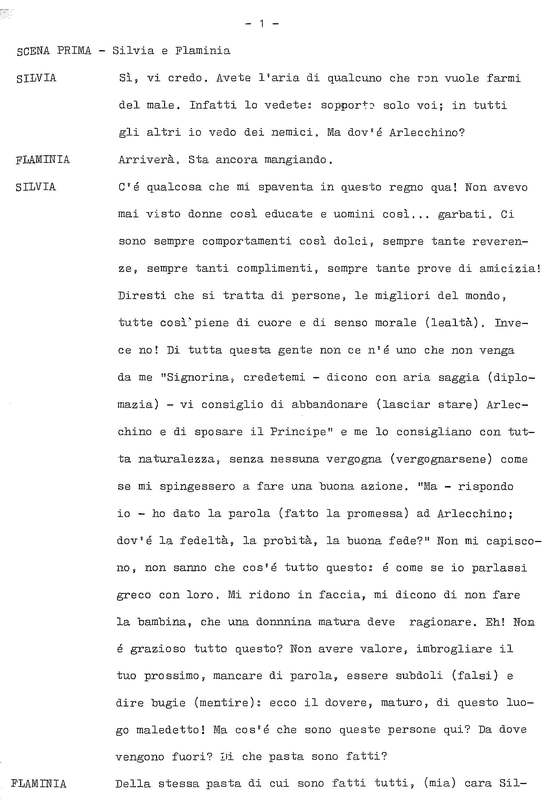1978 : La doppia incostanza (Andrée Ruth Shammah) script