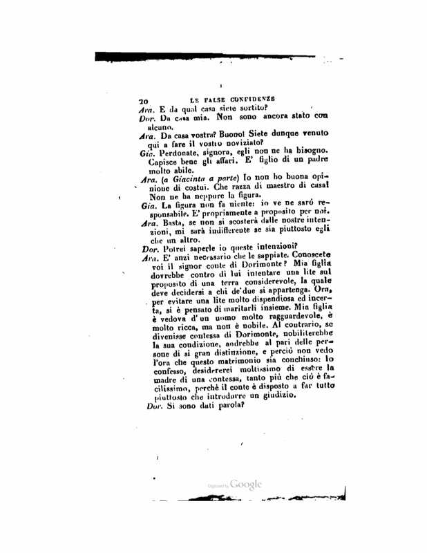 1833 : Le false confidenze