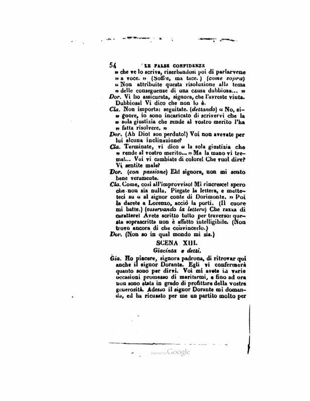 1833 : Le false confidenze