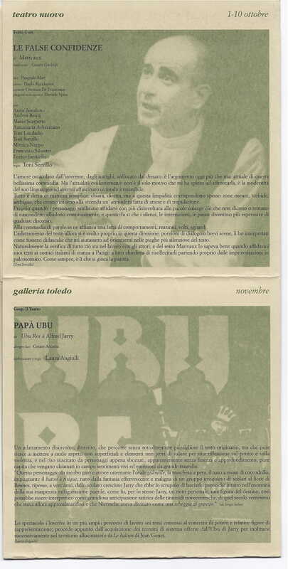 1998 : Le false confidenze (Toni Servillo), Programme 1998