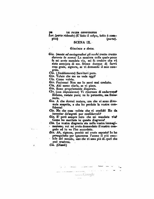 1833 : Le false confidenze