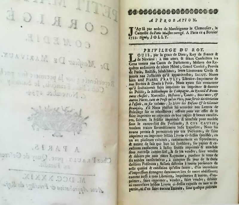 1739 : Le petit-maître corrigé