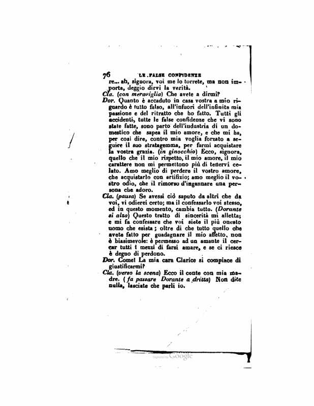 1833 : Le false confidenze