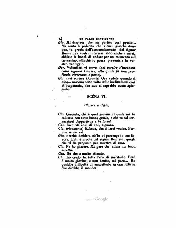 1833 : Le false confidenze